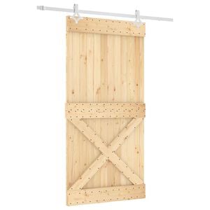 vidaXL Schiebet&uuml;r 100 x 210 cm Massivkiefer (Unbehandelt)