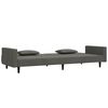 vidaXL Schlafsofa 2-Sitzer mit 2 Kissen Dunkelgrau Samt