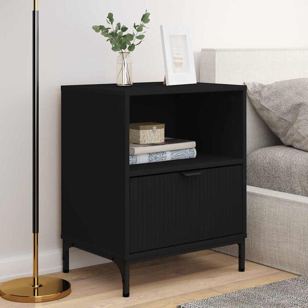 vidaXL mit Schubladen 2 pcs Schwarz 49 x 36 x 61 cm Holzwerkstoff