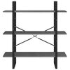 vidaXL B&uuml;cherregal 3 B&ouml;den Grau 100x30x105 cm Massivholz Kiefer