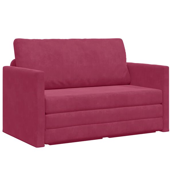 vidaXL Schlafsofa 110cm Weinrot Samt