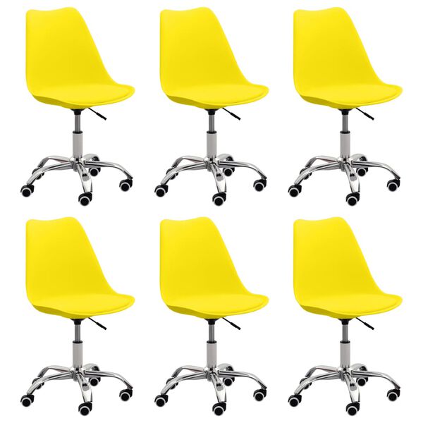 vidaXL Esszimmerst&uuml;hle 6 Stk. Gelb Kunstleder