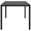 vidaXL Gartentisch mit Glasplatte Schwarz 190x90x75 cm Poly Rattan