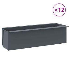 vidaXL Pflanzkasten f&uuml;r Europaletten 12 Stk. Grau 36x13,5x9,5 cm PP