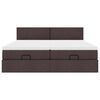 vidaXL Ottoman-Bett mit Matratzen & LEDs Dunkelbraun 180x200 cm Stoff