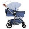 vidaXL 3-in-1-Kinderwagen Marineblau Aluminium