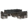 vidaXL Gartensofa-set 9 Stk. Grau und Dunkelgrau Poly-Rattan