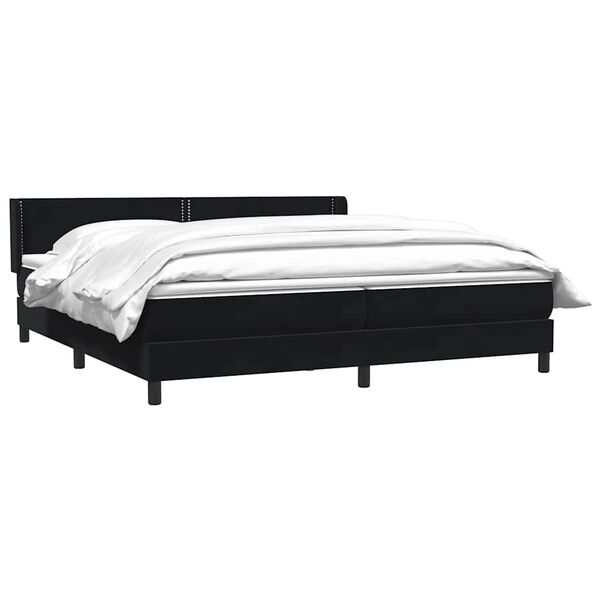vidaXL Boxspringbett mit Matratze Schwarz 200x210 cm Samt