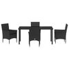 vidaXL Garten Essgruppe mit Kissen 5 pcs Schwarz Poly-Rattan