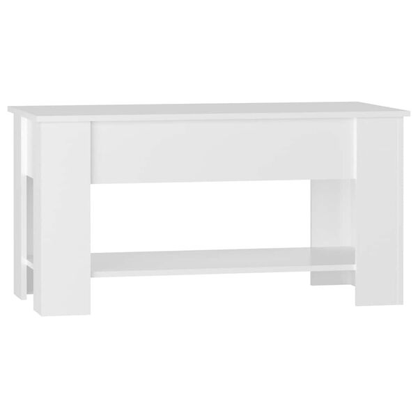 vidaXL Couchtisch Hochglanz-Wei&szlig; 101x49x52 cm Holzwerkstoff