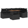 vidaXL Garten-Sofa-Set mit Speicher 6 pcs Schwarz Poly Rattan