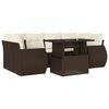 vidaXL 7-tlg. Garten-Sofagarnitur mit Kissen Braun Poly Rattan