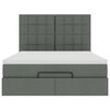 vidaXL Ottoman-Bett mit Matratze Dunkelgrau 140x190 cm Stoff