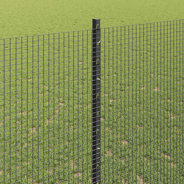 vidaXL Zaun mit Pfosten Grau 1,4 x 10 m Stahl und PVC