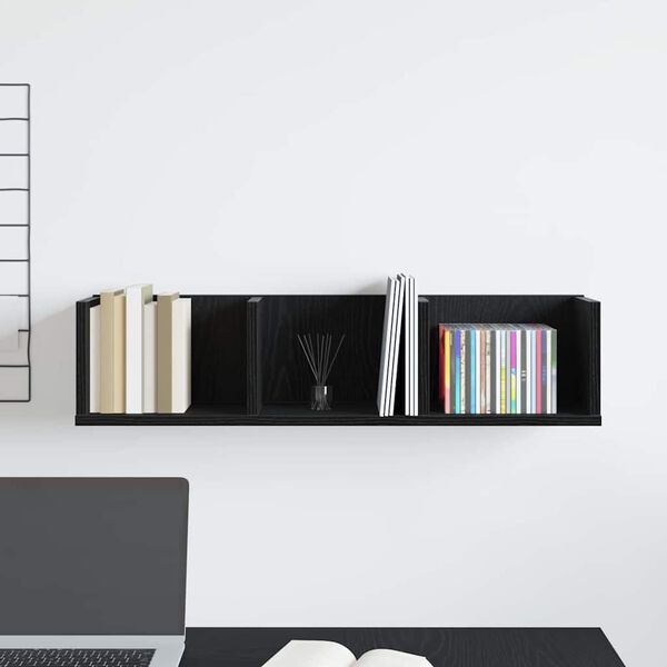 vidaXL Wandregal Schwarz Eichen-Optik 75 x 18 x 18 cm Holzwerkstoff