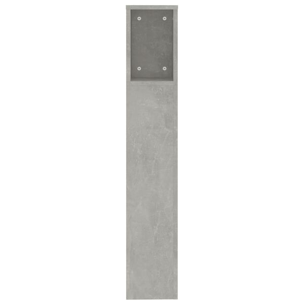vidaXL Kopfteil mit Ablagen Betongrau 200x18,5x104,5 cm