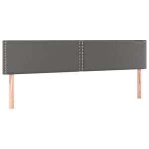 vidaXL Kopfteile 2 Stk. Grau 100x5x78/88 cm Kunstleder