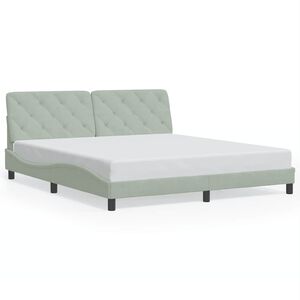vidaXL Bettgestell ohne Matratze Hellgrau 180x200 cm Samt