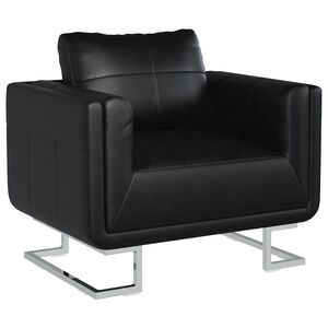 vidaXL W&uuml;rfel-Sessel mit Verchromten Beinen Schwarz Kunstleder