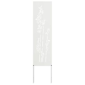 vidaXL Garten Sichtschutz-Leinwand Floral Wei&szlig; 32 x 140 cm