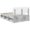 vidaXL Bettrahmen Beton Grau 135 x 190 cm Massives Kiefernholz