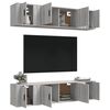 vidaXL 6-tlg. TV-Schrank-Set Grau Sonoma Holzwerkstoff