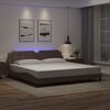 vidaXL Bettgestell mit LED ohne Matratze "Zadar" Braun 200x200 cm