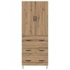 vidaXL Highboard 2 pcs Artisan-Eiche Ingenieurholz und Glas