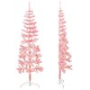 vidaXL K&uuml;nstlicher Halb-Weihnachtsbaum mit St&auml;nder Schlank Rosa 120 cm