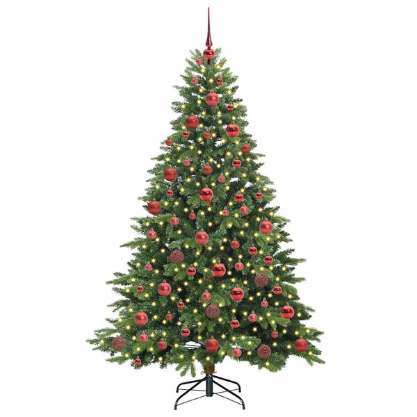 vidaXL K&uuml;nstlicher Weihnachtsbaum mit 300 LEDs Gr&uuml;n 180 cm PE und PVC