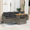 vidaXL 5-tlg. Garten-Sofagarnitur mit Kissen Grau Poly Rattan