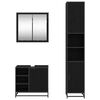 vidaXL Badezimmerm&ouml;bel-Set 3 pcs Schwarz Eichen-Optik Holzwerkstoff