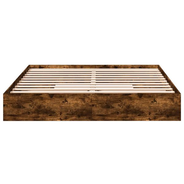 vidaXL Bettgestell mit Schubladen R&auml;uchereiche 200x200cm Holzwerkstoff