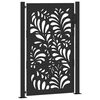 vidaXL Gartentor Schwarz 100x150 cm Stahl Wellendesign