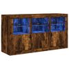 vidaXL Sideboard mit LED-Leuchten Räuchereiche 123x37x67 cm