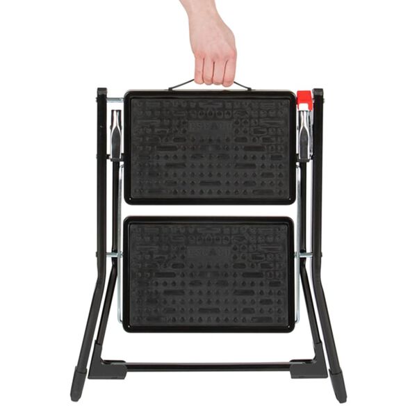 Escalo Tritthocker Klappbar 150 kg Metall Schwarz
