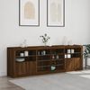 vidaXL Sideboard mit LED-Leuchten Braun Eichen-Optik 202x37x67 cm