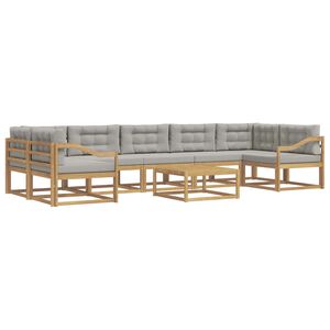 vidaXL Outdoor-Sofagarnitur 6 stk. Wei&szlig; und Hellgrau