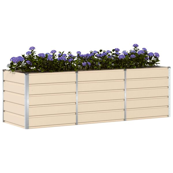 vidaXL Pflanzk&uuml;bel Elfenbein 240 x 80 x 75 cm Stahl