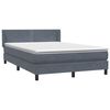 vidaXL Boxspringbett mit Matratze Dunkelgrau 160x210 cm Samt