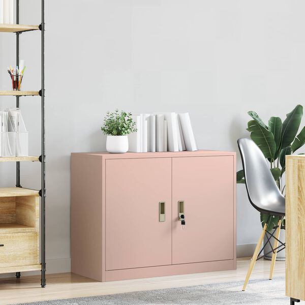 vidaXL Aufbewahrungsschrank Rosa 90 x 40 x 70 cm Stahl