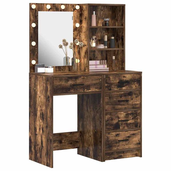 vidaXL Schminktisch 2 pcs Braun 50 x 41 x 135 cm Holzwerkstoff