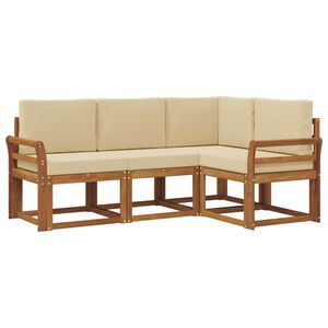 vidaXL Outdoor-Sofagarnitur mit Kissen 4 pcs Natur und Beige