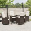 vidaXL Garten Essgruppe mit Kissen 5 pcs Braun Poly Rattan