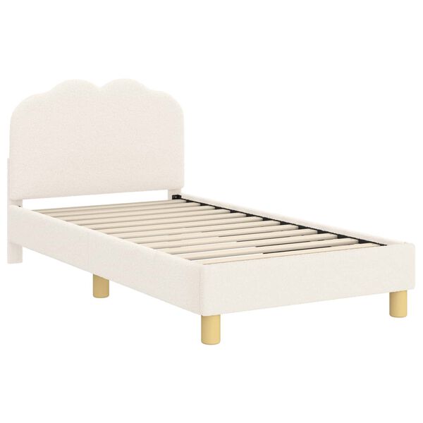 vidaXL Kinderbettgestell mit Kopfteil Creme 80 x 160 cm Schafstoff
