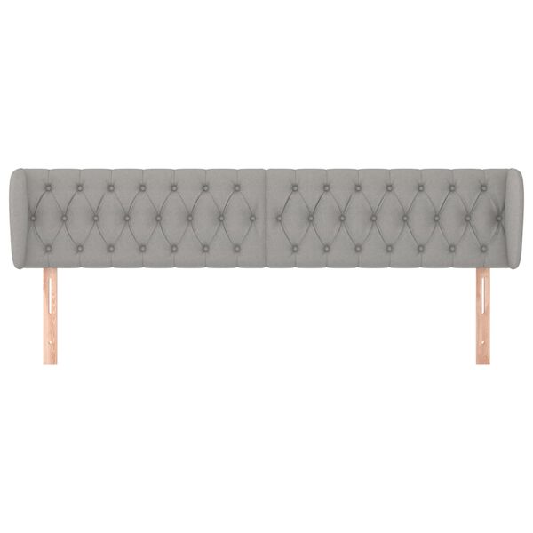 vidaXL Kopfteil mit Ohren Hellgrau 183x23x78/88 cm Stoff