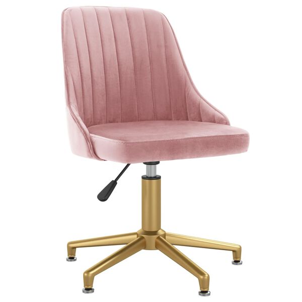 vidaXL Esszimmerst&uuml;hle 2 Stk. Drehbar Rosa Samt