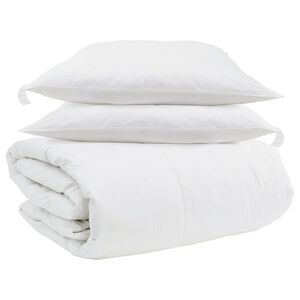 vidaXL Bettdecken Set mit Kissen 3 pcs Wei&szlig; Daunenfeder