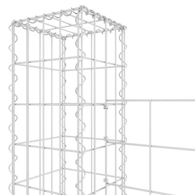 vidaXL Gabionenkorb U-Form mit 2 Säulen Eisen 140x20x200 cm