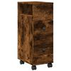 vidaXL Badschrank Schmal mit Rollen R&auml;uchereiche Holzwerkstoff